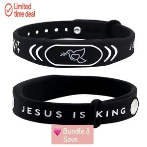 2 Pack Daily Bible Verse Bracelets, Silicone, Waterproof, Inspirational Gifts